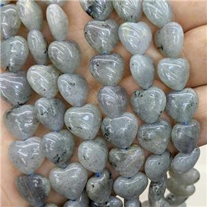 Natural Labradorite Heart Beads, approx 12mm