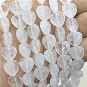 Natural Clear Angola Quartz Heart Beads, approx 12mm