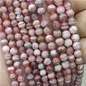 Natural Pink Argentina Rhodochrosite Beads Smooth Round, approx 4.5mm