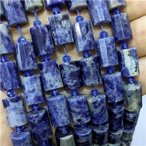 Natural Blue Sodalite Tube Beads, approx 10-16mm