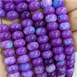 Purple Dye Jade Beads Smooth Rondelle B-Grade, approx 8-12mm