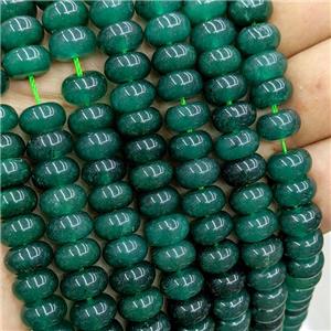 Green Dye Jade Beads Smooth Rondelle, approx 6x10mm