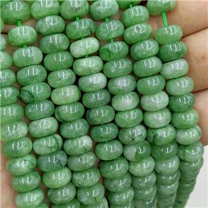 Green Dye Jade Beads Smooth Rondelle, approx 6x10mm