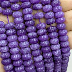 Jade Beads Smooth Rondelle Purple Dye, approx 6x10mm