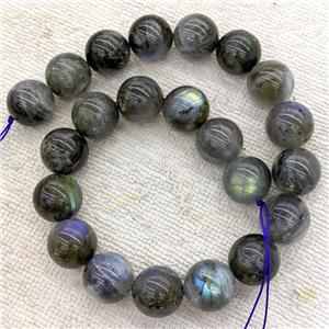 Natural Labradorite Beads Smooth Round, approx 18mm