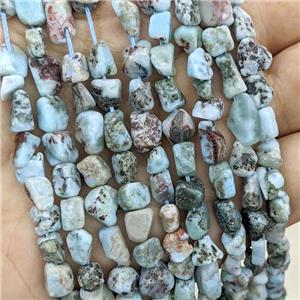 Natural Larimar Chips Beads Blue Freeform C-Grade, approx 5-7mm