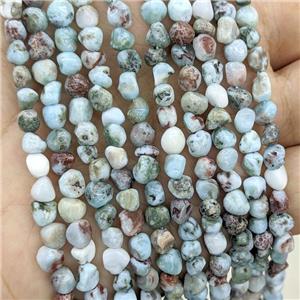 Natural Larimar Chips Beads Blue Freeform C-Grade, approx 4-5mm