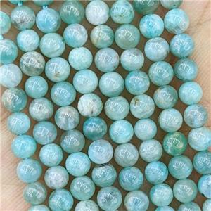 Natural Green Amazonite Beads Smooth Round B-Grade, approx 4mm