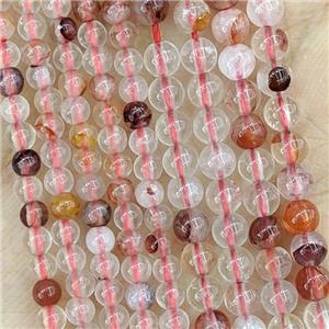 Natural Hematoid Quartz Beads Red Smooth Round, approx 4mm