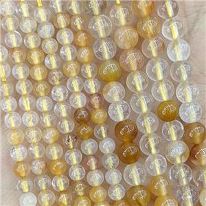 Natural Yellow Hematoid Quartz Beads Smooth Round, approx 3mm