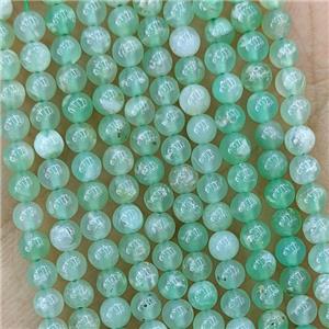 Natural Australian Chrysoprase Beads Green Smooth Round, approx 3mm