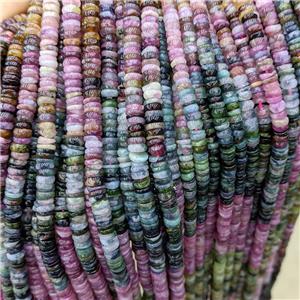 Natural Tourmaline Heishi Spacer Beads Multicolor, approx 5.5mm