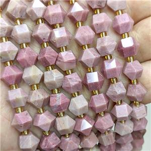 Natural Pink Wood Lace Jasper Beads Cut Bicone, approx 8-10mm