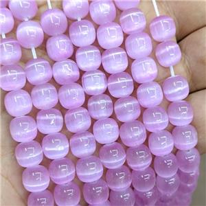 Natural Selenite Barrel Beads Dye, approx 8x8mm