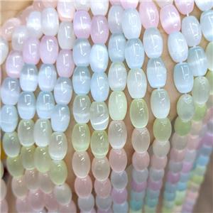 Natural Selenite Rice Beads Dye Multicolor, approx 8-12mm