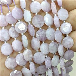 Natural Kunzite Beads Purple Faceted Coin, approx 10mm