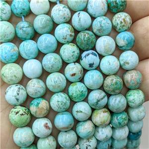 Natural Peru Turquoise Beads Green Smooth Round, approx 12mm