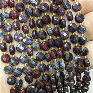 Natural Poppy Jasper Beads Faceted Coin, approx 6mm