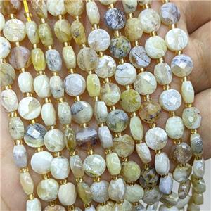 Natural Yellow Opal Beads Faceted Coin, approx 6mm