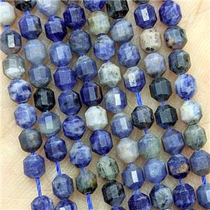 Natural Blue Sodalite Beads Prism, approx 4mm