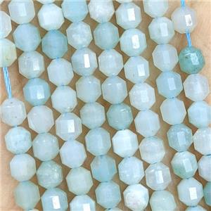 Natural Blue Amazonite Prism Beads, approx 4mm