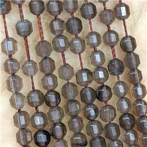 Smoky Quartz Prism Beads, approx 4mm