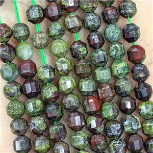 Natural Dragon Bloodstone Prism Beads, approx 4mm