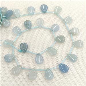 Natural Blue Aquamarine Beads Teardrop Topdrilled, approx 10-14mm