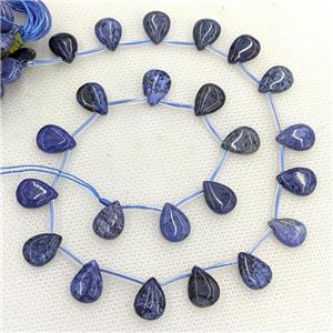 Natural Blue Dumortierite Beads Teardrop Topdrilled, approx 10-14mm