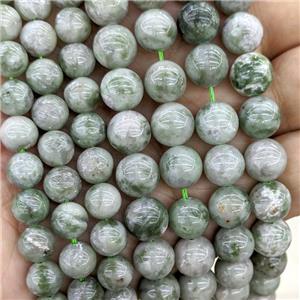 Natural Burmese Jadeite Beads Green Smooth Round, approx 6mm