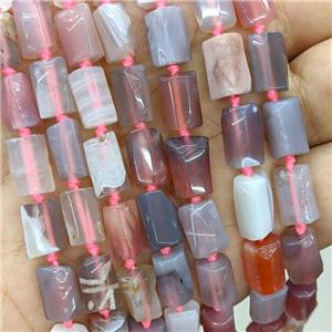 Natural Red Botswana Agate Tube Beads, approx 7-14mm