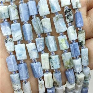 Natural Blue Kyanite Tube Beads, approx 7-14mm