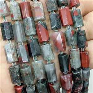 Natural African Bloodstone Tube Beads, approx 7-14mm