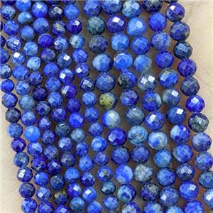 Natural Blue Lapis Lazuli Beads Faceted Round, approx 2mm