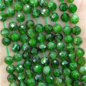 Natural Green Diopside Beads Faceted Round B-Grade, approx 5mm