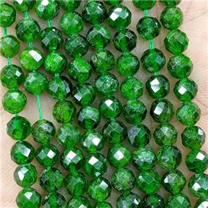 Natural Green Diopside Beads Faceted Round A-Grade, approx 4.3mm