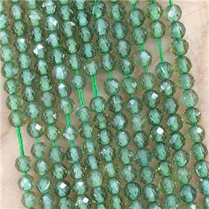 Natural Green Apatite Beads Faceted Round, approx 3.5mm