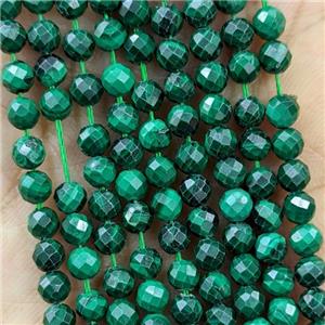 Natural Malachite Beads Green Faceted Round, approx 3mm