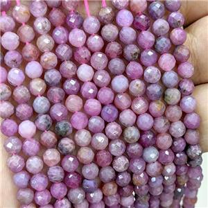 Natural Ruby Beads Pink Faceted Round, approx 5mm