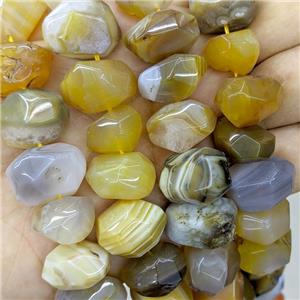 Natural Yellow Botswana Agate Nugget Beads Freeform, approx 13-18mm