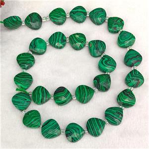 Synthetic Malachite Beads Green Faceted Teardrop, approx 12mm