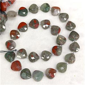 Natural African Bloodstone Beads Faceted Teardrop, approx 12mm