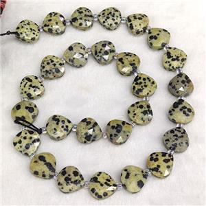 Natural Black Dalmatian Jasper Beads Faceted Teardrop, approx 12mm