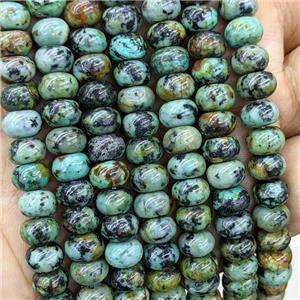 Natural African Turquoise Beads Green Smooth Rondelle, approx 4x6mm