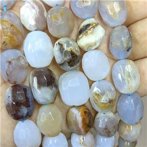 Natural Blue Chalcedony Nugget Beads Faceted Freeform B-Grade, approx 12-16mm