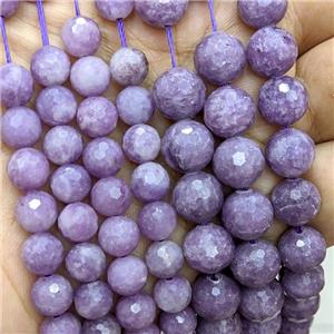 Natural Chinese Lepidolite Beads Puprle Faceted Round, approx 6mm