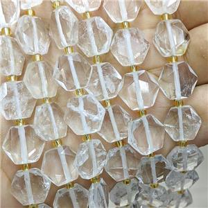 Natural Clear Quartz Hexagon Beads, approx 12mm