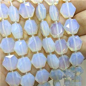 White Opalite Hexagon Beads, approx 12mm