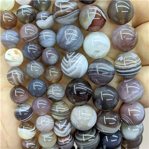 Natural Botswana Agate Beads Smooth Round, approx 10mm dia