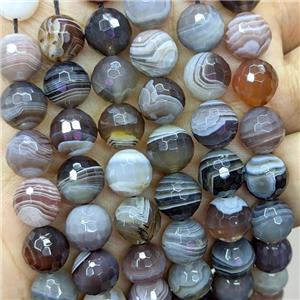 Natural Botswana Agate Beads Faceted Round, approx 12mm dia